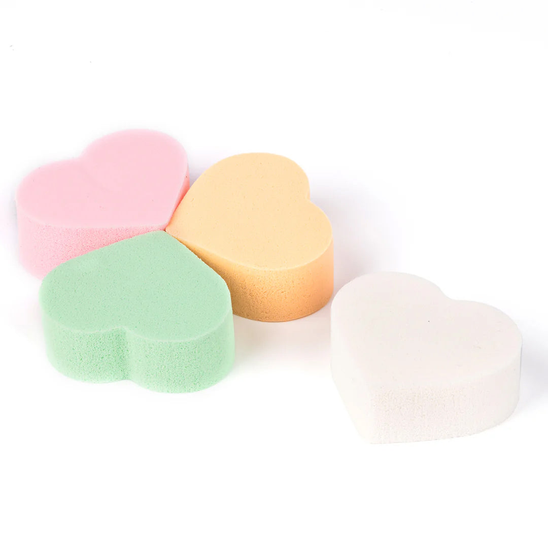 Heart Shaped Cosmetic Sponge-4 Pcs/Pack - Moonlash