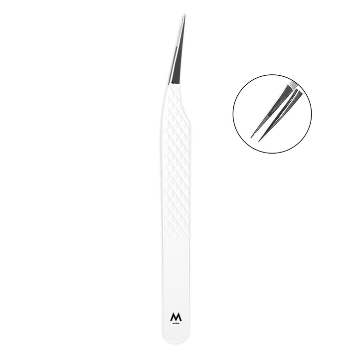 MW-02 White Fiber Tweezers-Eyelash Extension Tweezers