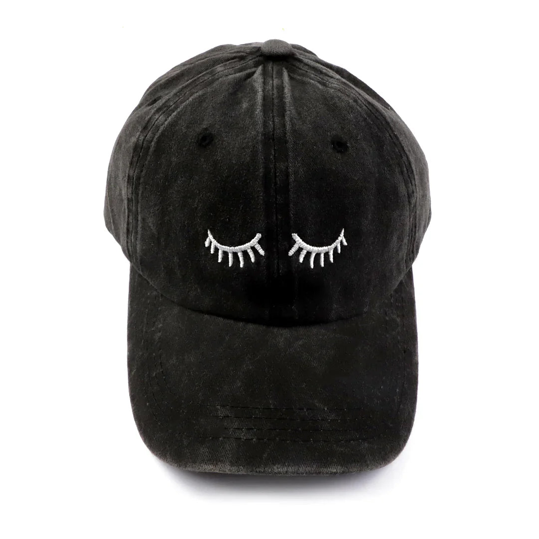 Eyelashes Embroidery Baseball Cap Summer Fashion Hat - Moonlash