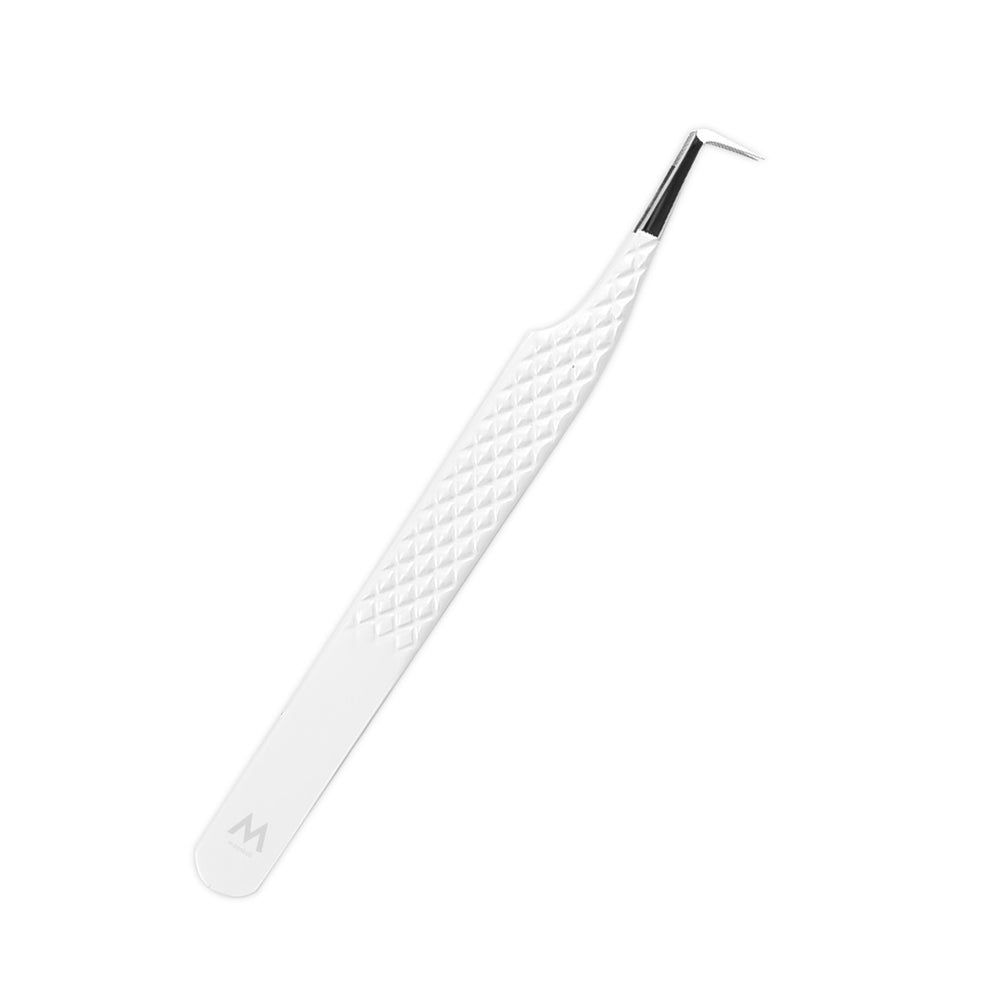 MD-01 White Fiber Tweezers-Eyelash Extension Tweezers - Moonlash