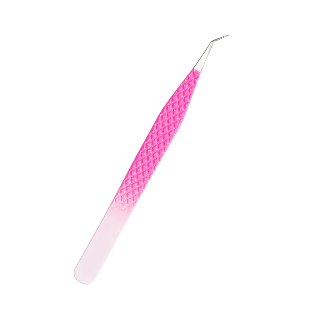 MO-04 Ombre Pink-White Tweezers For Eyelash Extension - Moonlash
