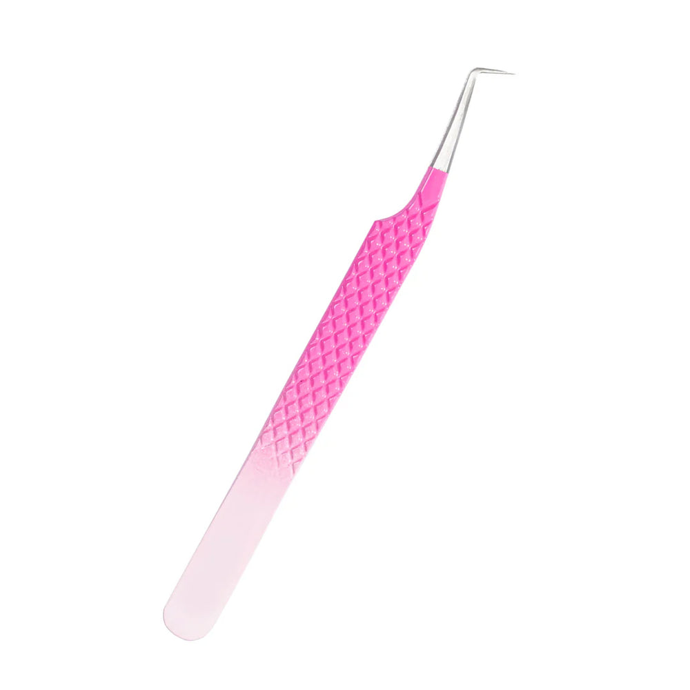 MO-03 Ombre Pink-White Tweezers For Eyelash Extension - Moonlash