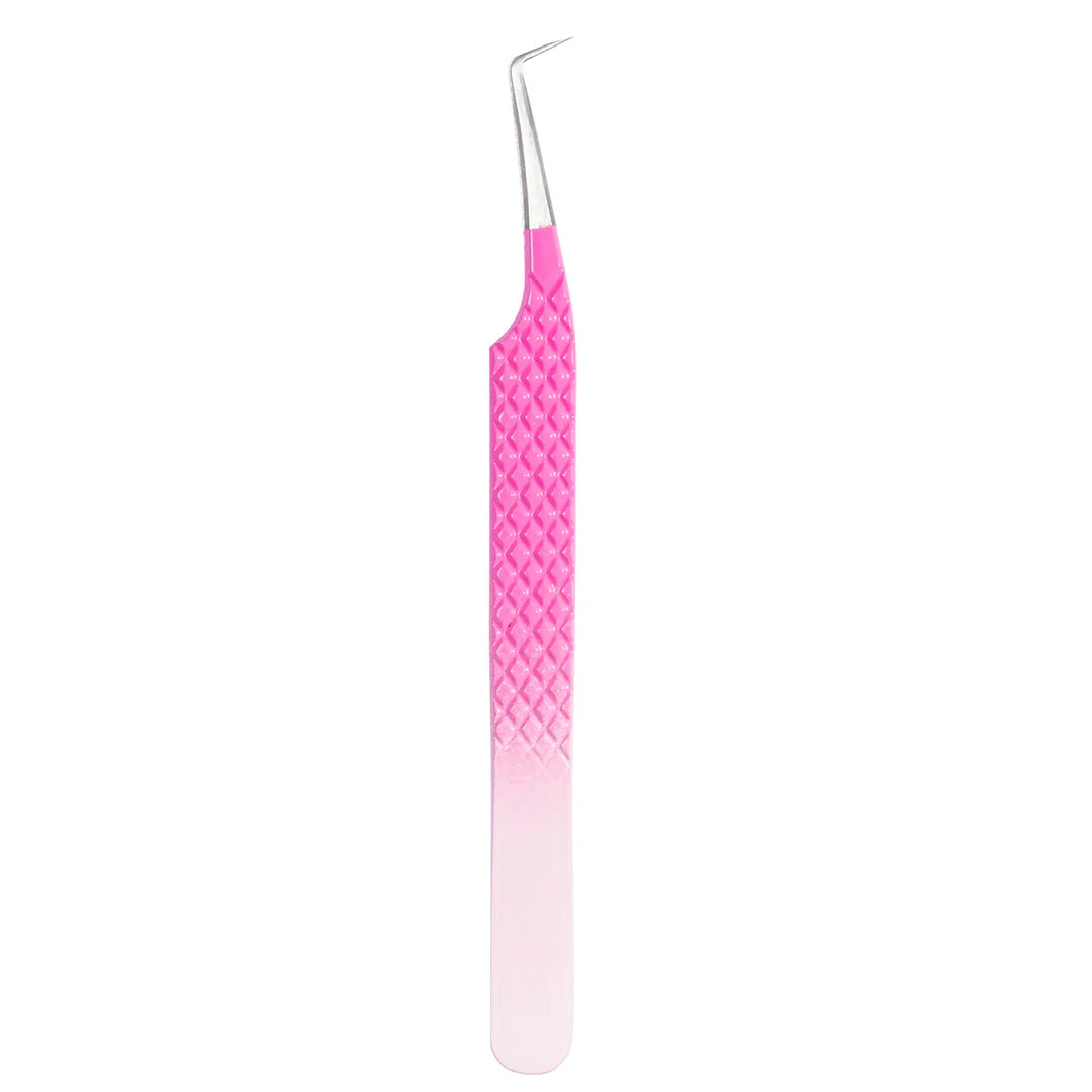 MO-03 Ombre Pink-White Tweezers For Eyelash Extension - Moonlash