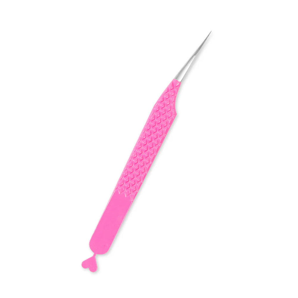 MP-04 Heart-shaped Pink Tweezers For Eyelash Extension - Moonlash