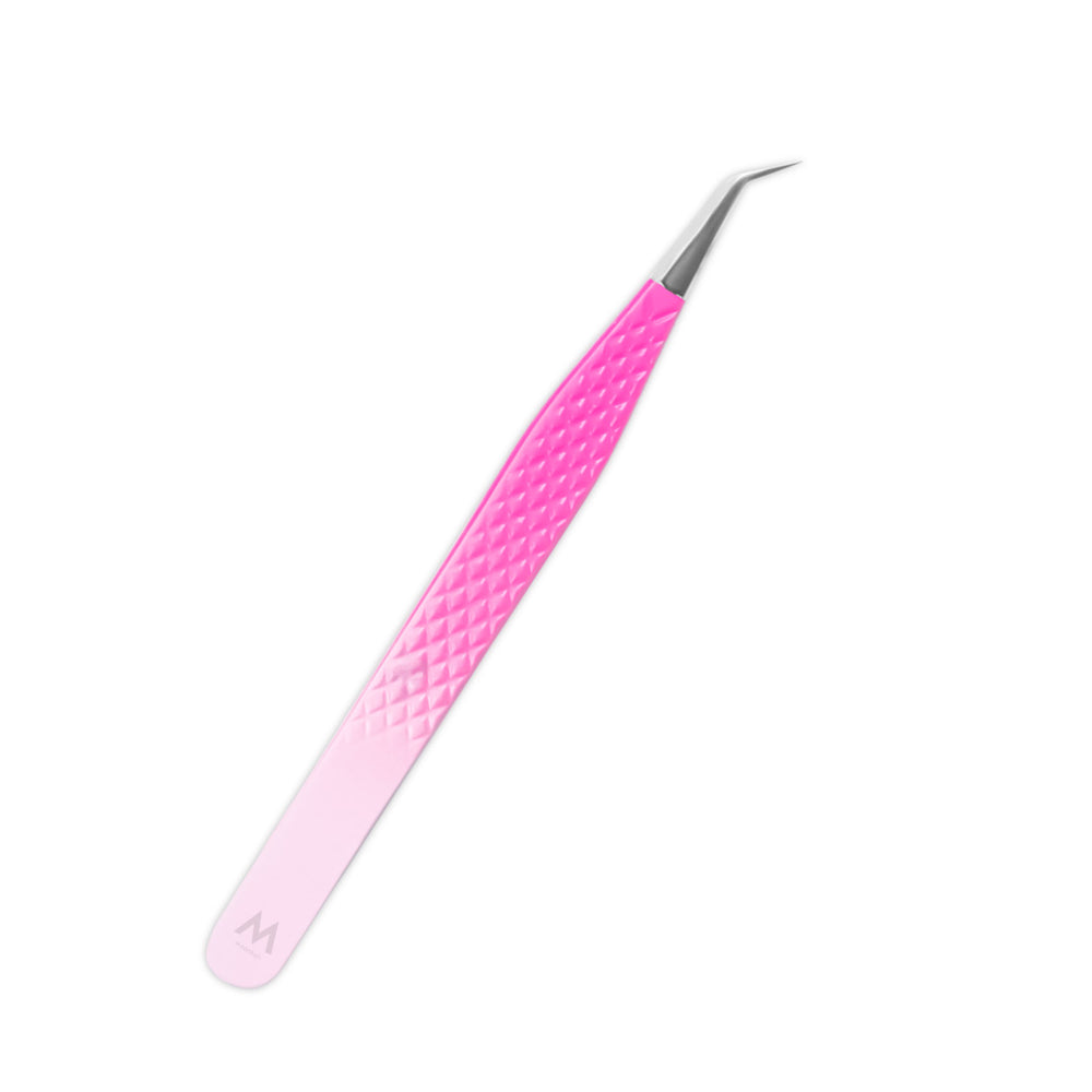 MD-03 Ombre Pink-White Fiber Tweezers-Eyelash Extension Tweezers - Moonlash