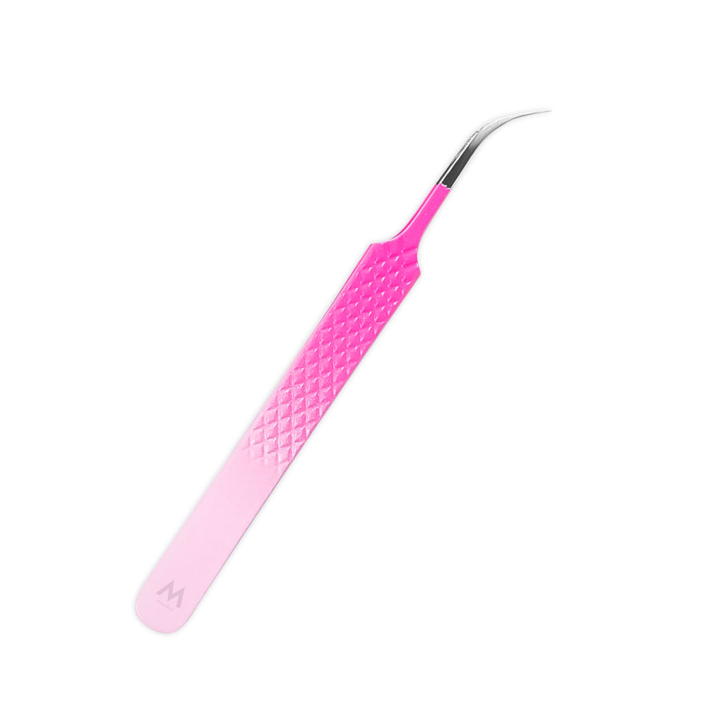 MD-04 Ombre Pink-White Fiber Tweezers-Eyelash Extension Tweezers - Moonlash
