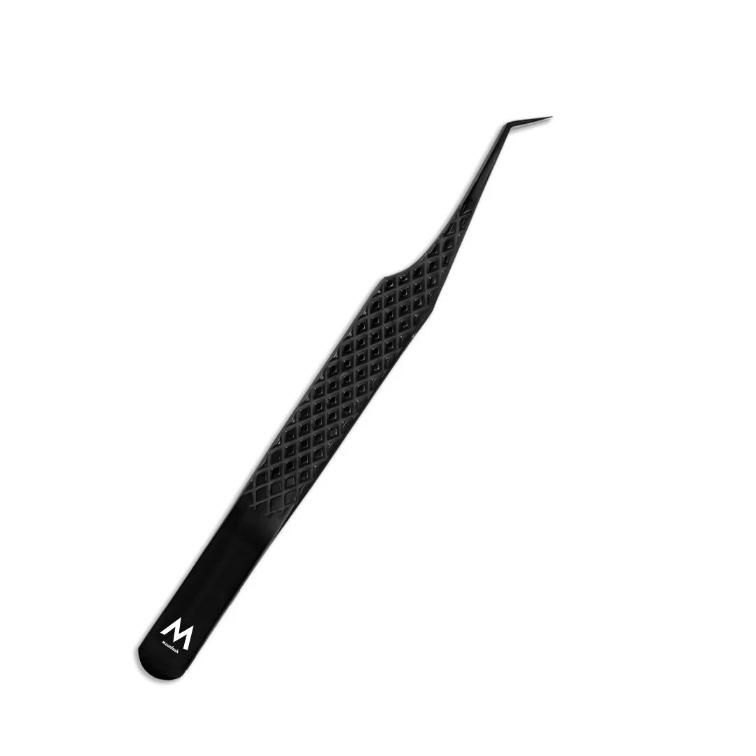 MK-04 Black Fiber Tweezers-Eyelash Extension Tweezers - Moonlash